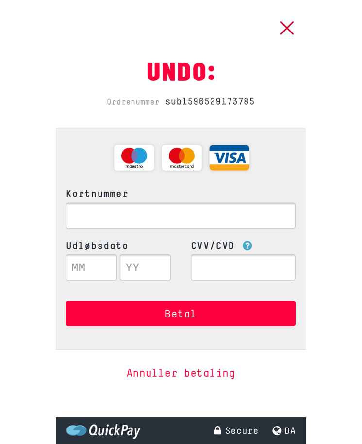 undo-betalingsvindue